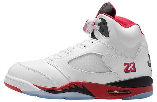 Air Jordan 5 Fire Red Black Tongue White / Fire Red