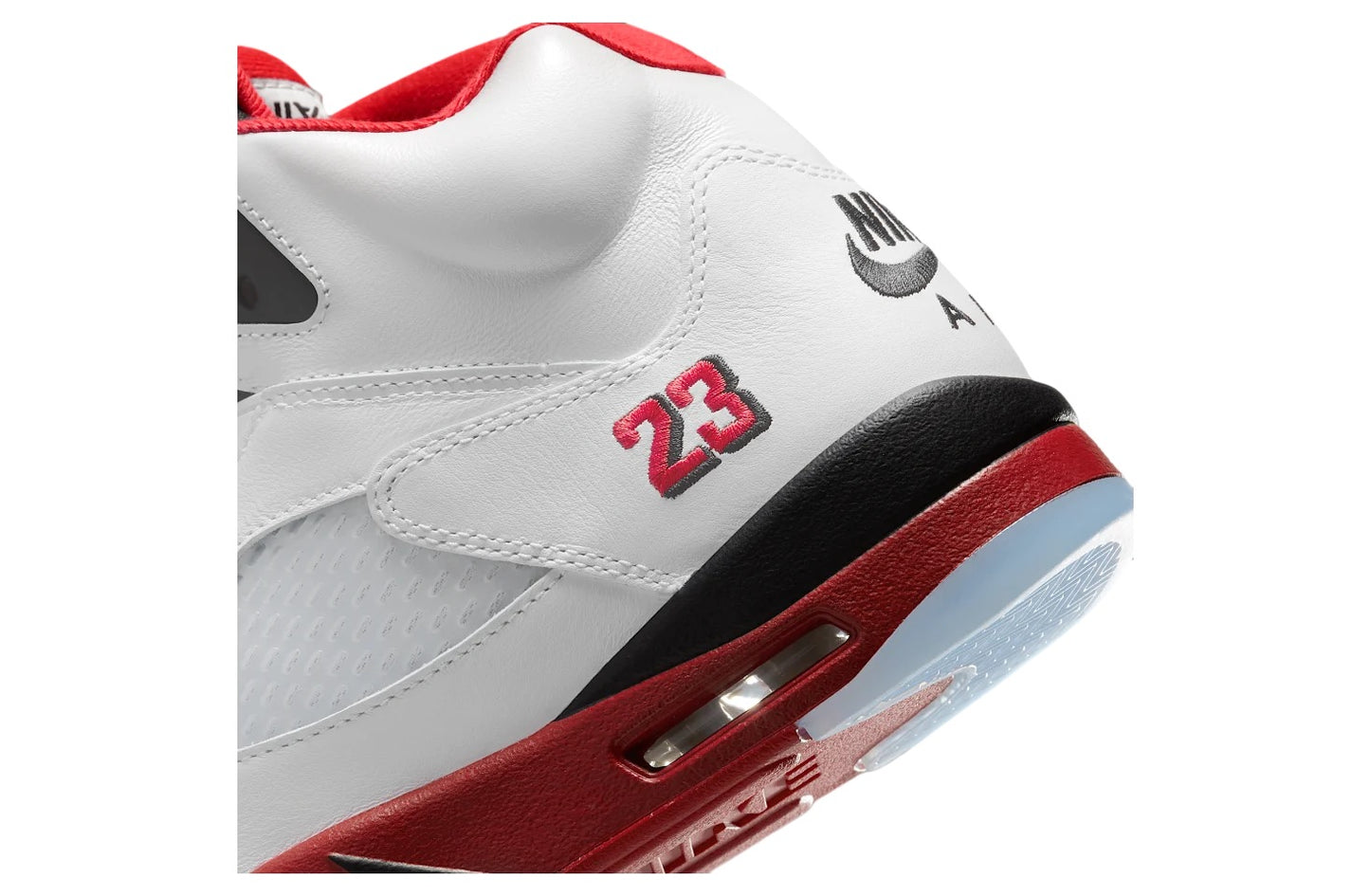 Air Jordan 5 Fire Red Black Tongue White / Fire Red
